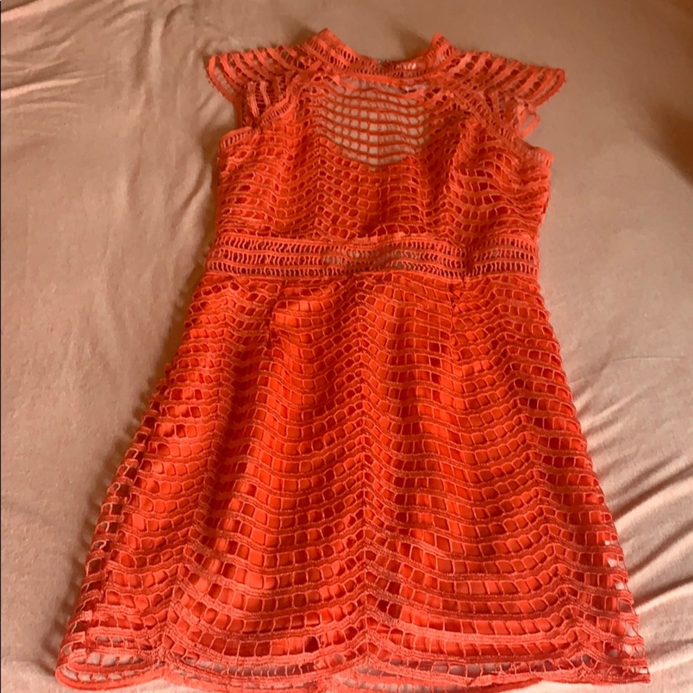 Coral cut out dress. NWT